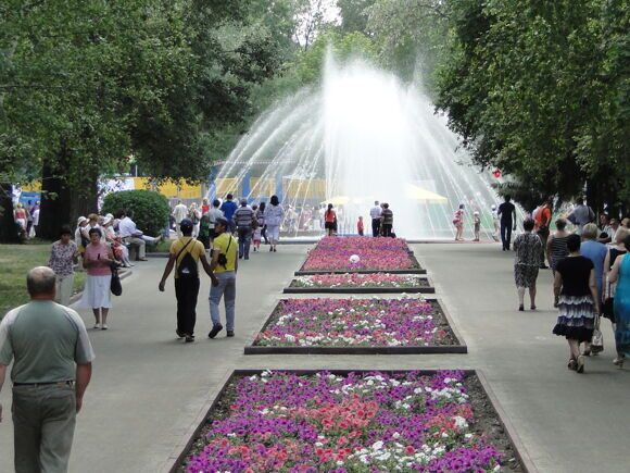 Парк Центрального района Барнаула славится своими цветниками