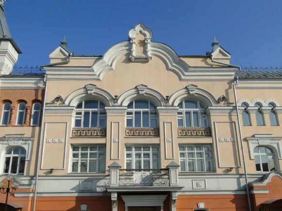 Фасад в русском стиле. Народный дом. 19 век. Барнаул